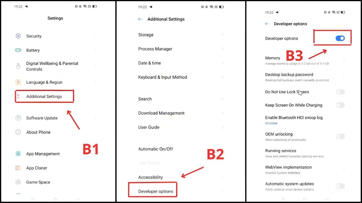 tùy chọn nhà phát triển realme