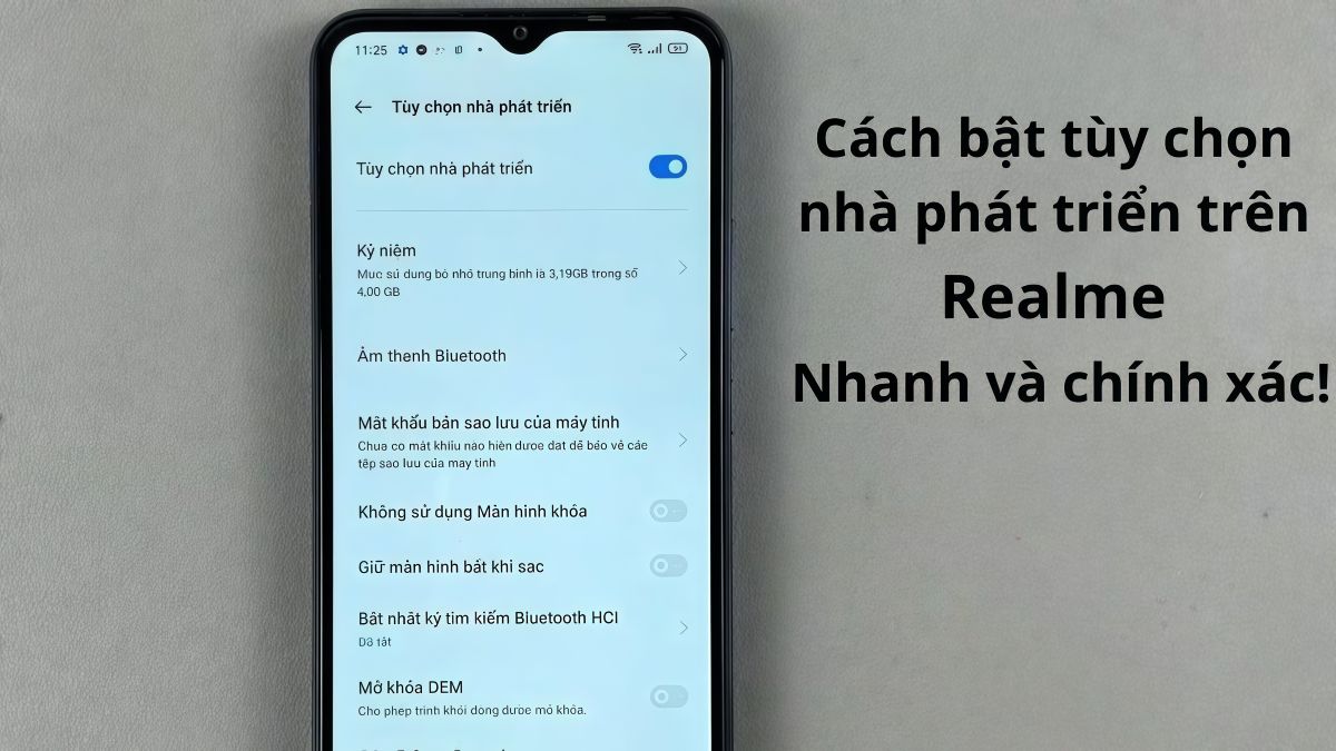 Cách bật tùy chọn nhà phát triển trên Realme nhanh và chính xác nhất