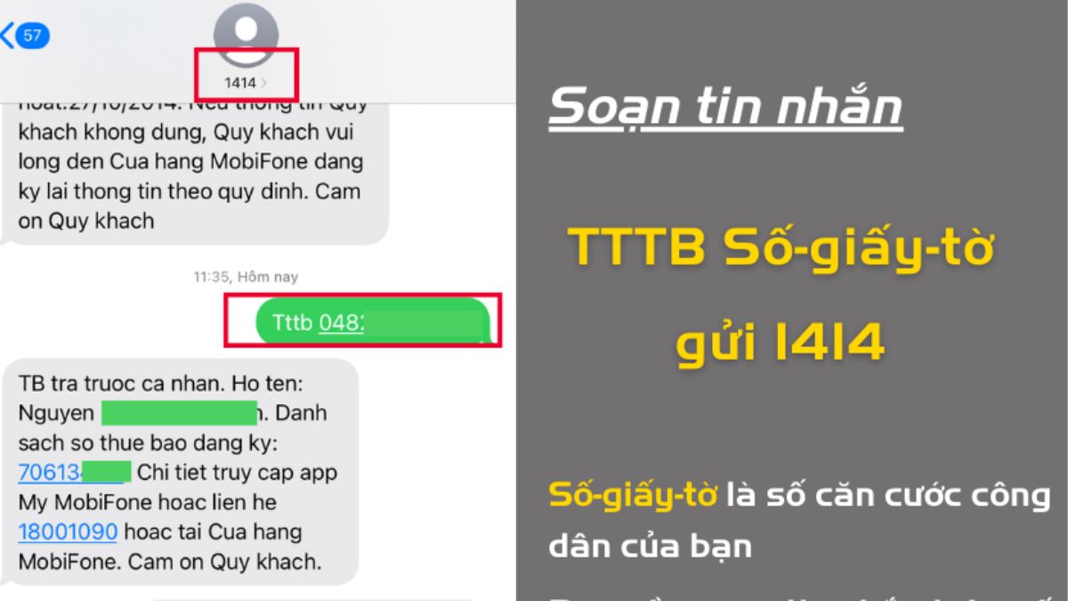 cách cập nhật thông tin thuê bao MobiFone sms