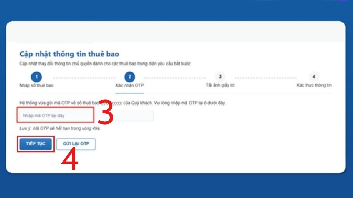 cập nhật thông tin thuê bao MobiFone