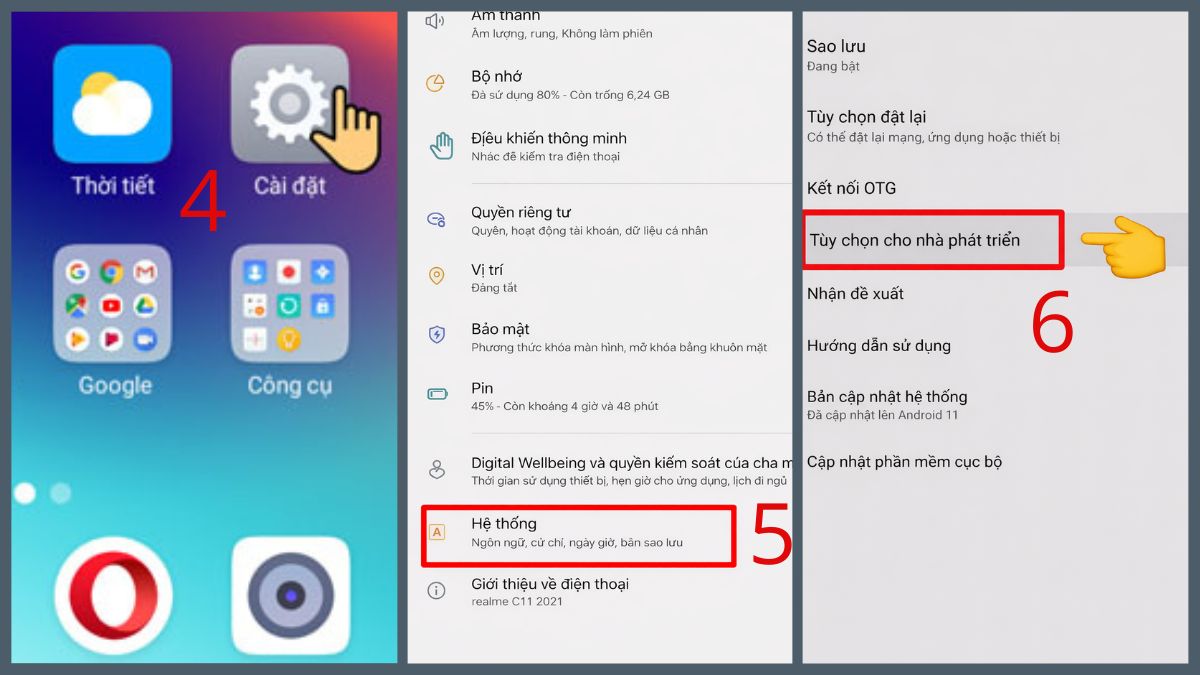 cách chỉnh dpi trên điện thoại realme
