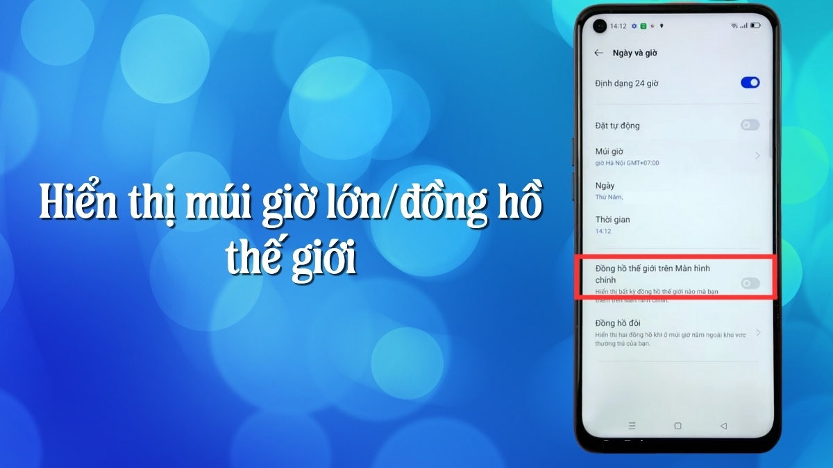 chỉnh giờ Realme theo múi giờ
