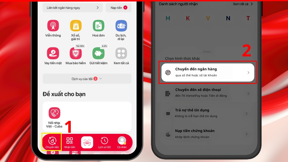 chuyển tiền Viettel Money sang ngân hàng