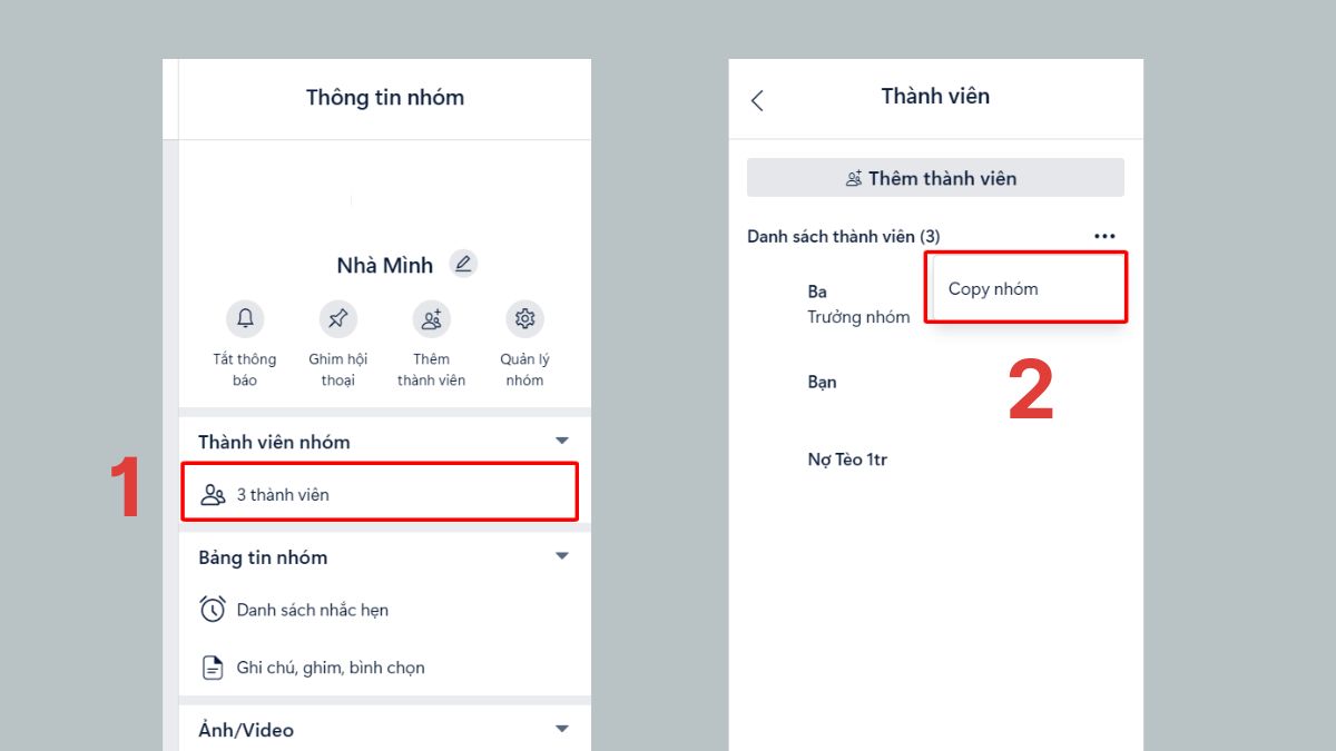 Copy nhóm Zalo với máy tính