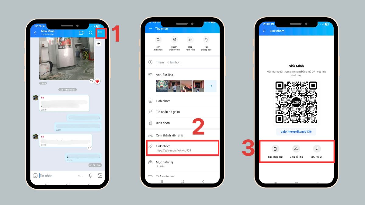 lấy link mời tham gia nhóm Zalo