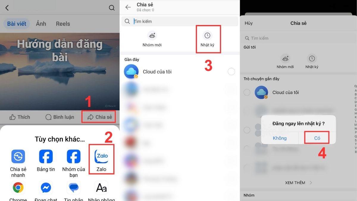 đăng bài viết đồng thời trên facebook và zalo