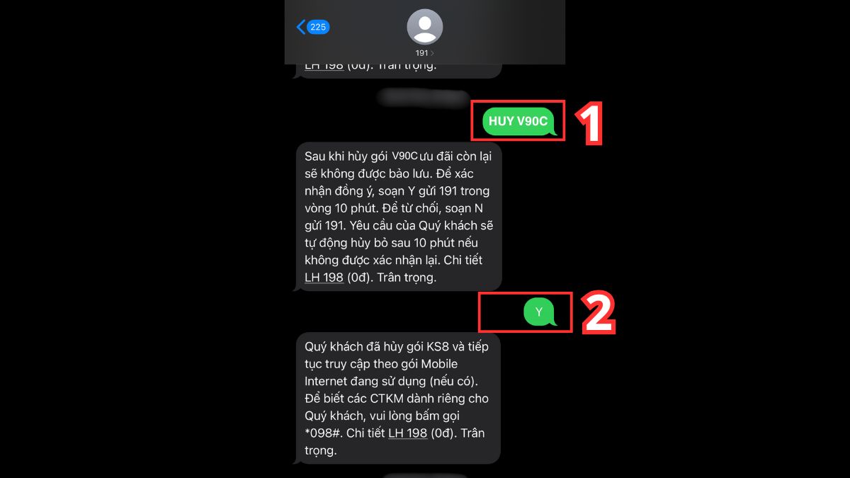 cách hủy gói v90c