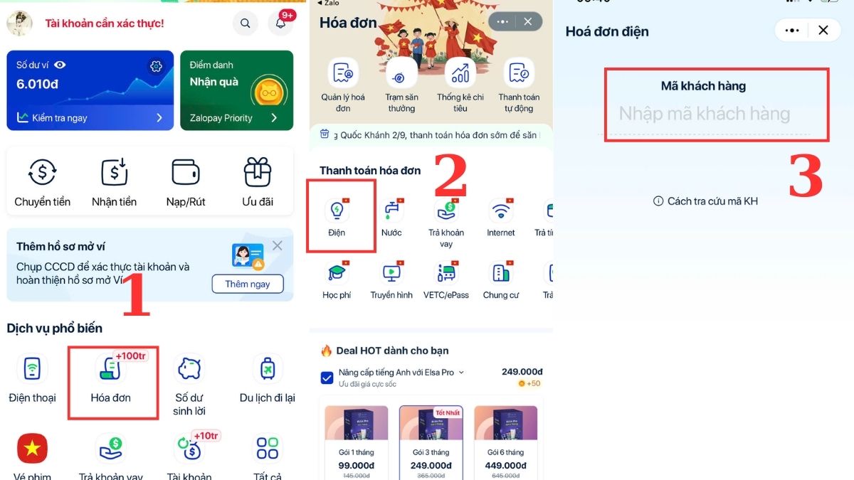 thanh toán tiền điện qua zalopay