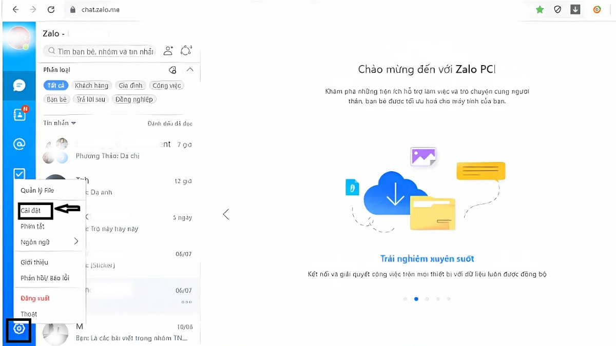 đổi mã PIN cuộc trò chuyện ẩn trên Zalo PC