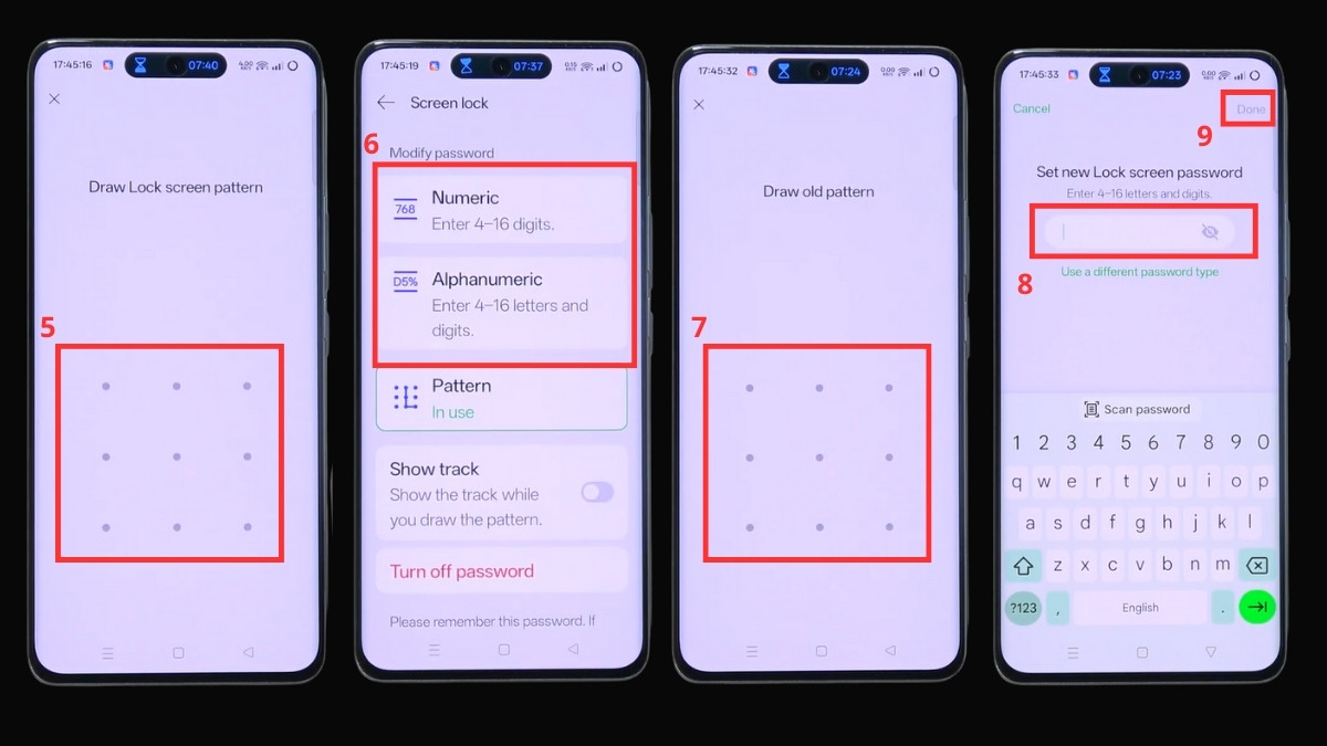 mật khẩu màn hình Realme mới