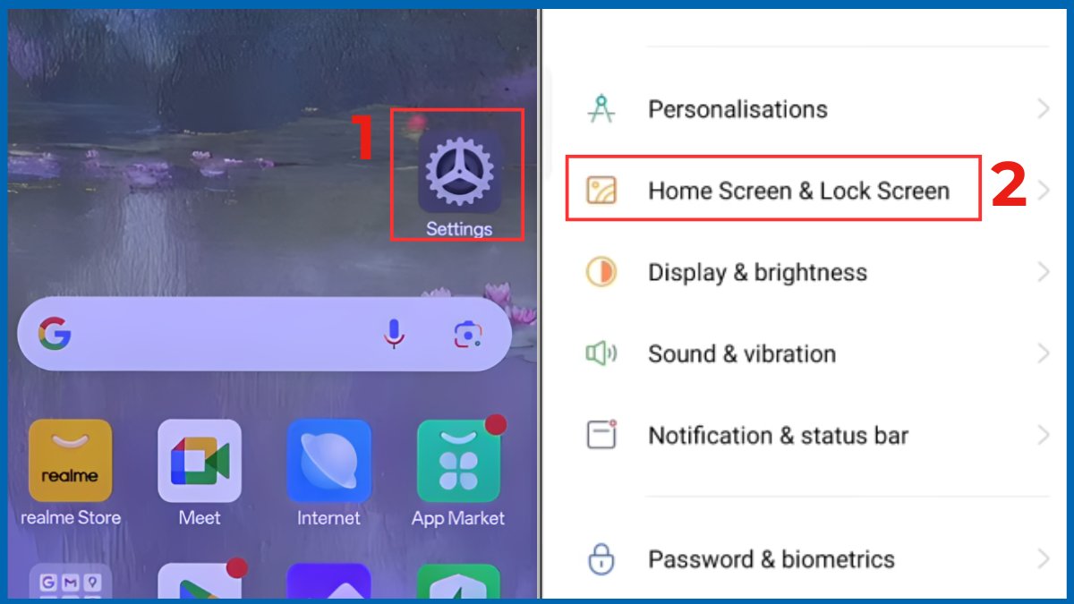 cách đưa ứng dụng ra màn hình realme
