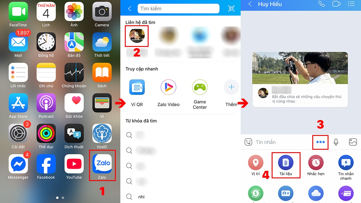 chọn video trên 100mb qua zalo