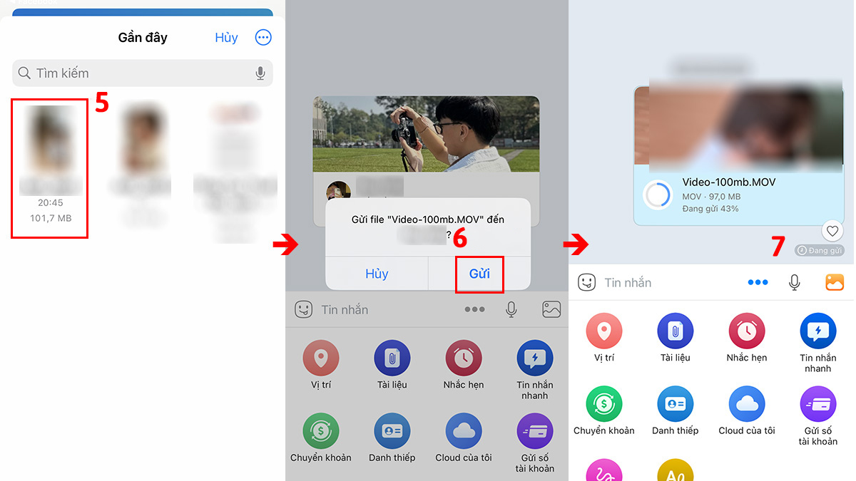 chia sẻ video trên 100mb qua zalo