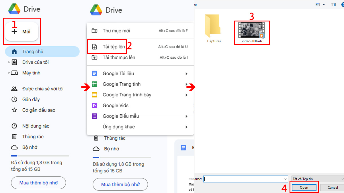 gửi video trên 100mb trên zalo qua link drive
