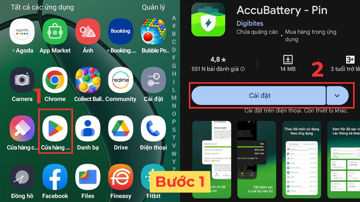 hiển thị thời gian sạc pin trên realme