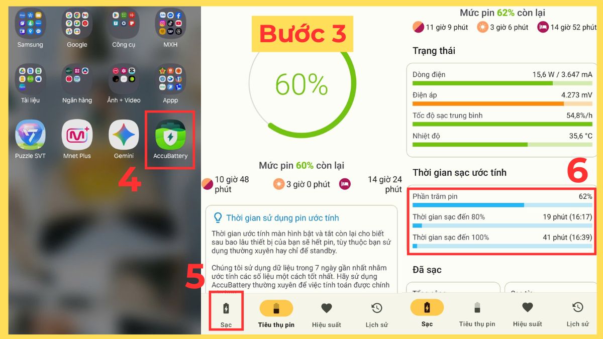 thông báo sạc pin Realme