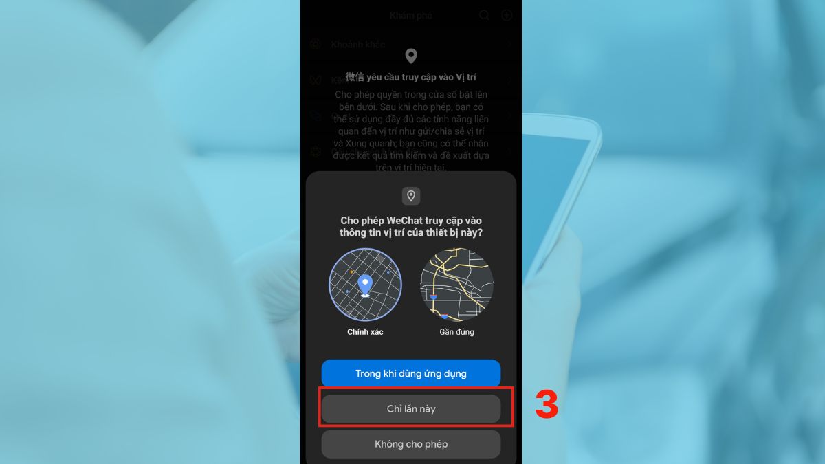 cho phép truy cập vị trí