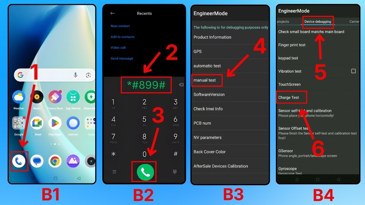 kiểm tra pin của realme ussd