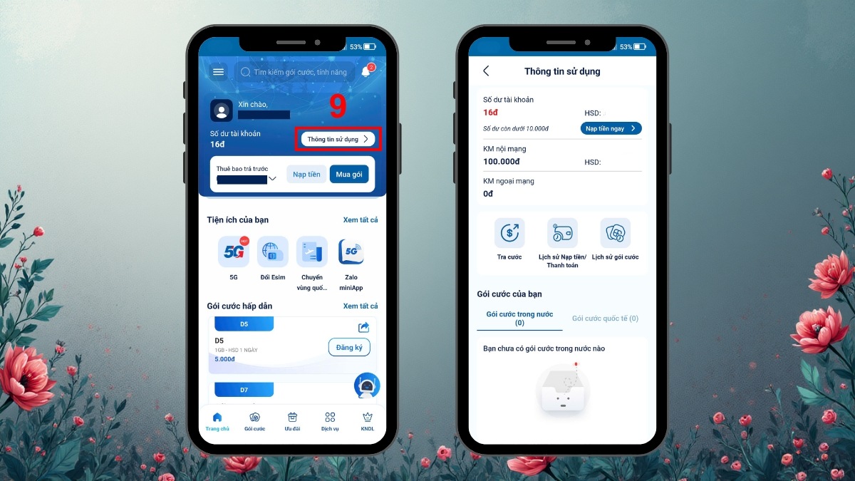 kiểm tra gói cước đang dùng mobifone
