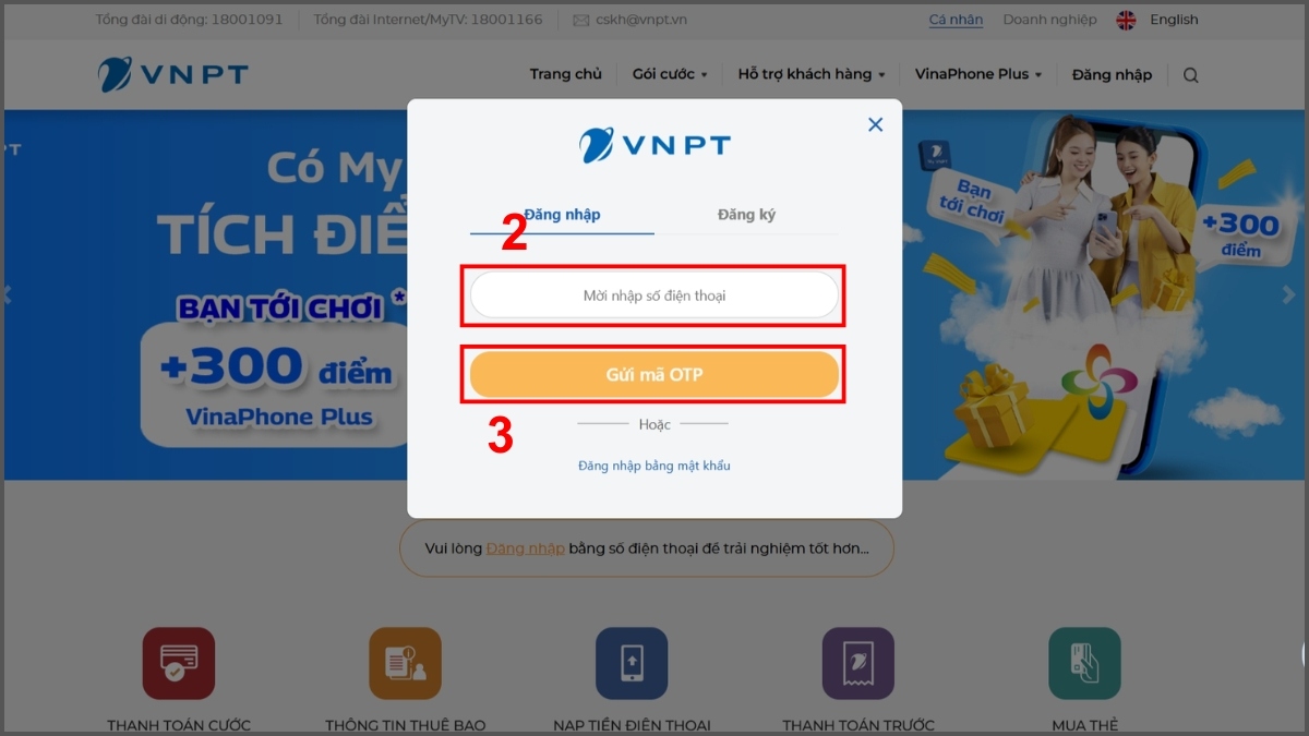 kiểm tra gói cước đang sử dụng vinaphone