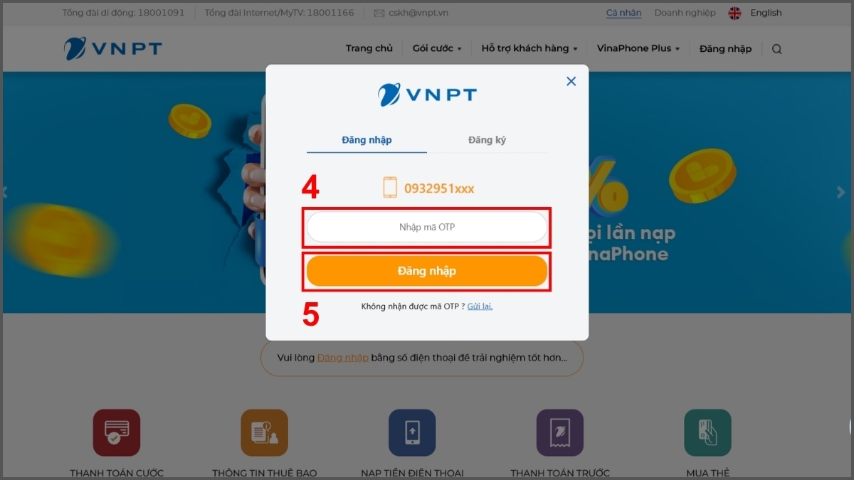kiểm tra gói cước đang dùng vinaphone