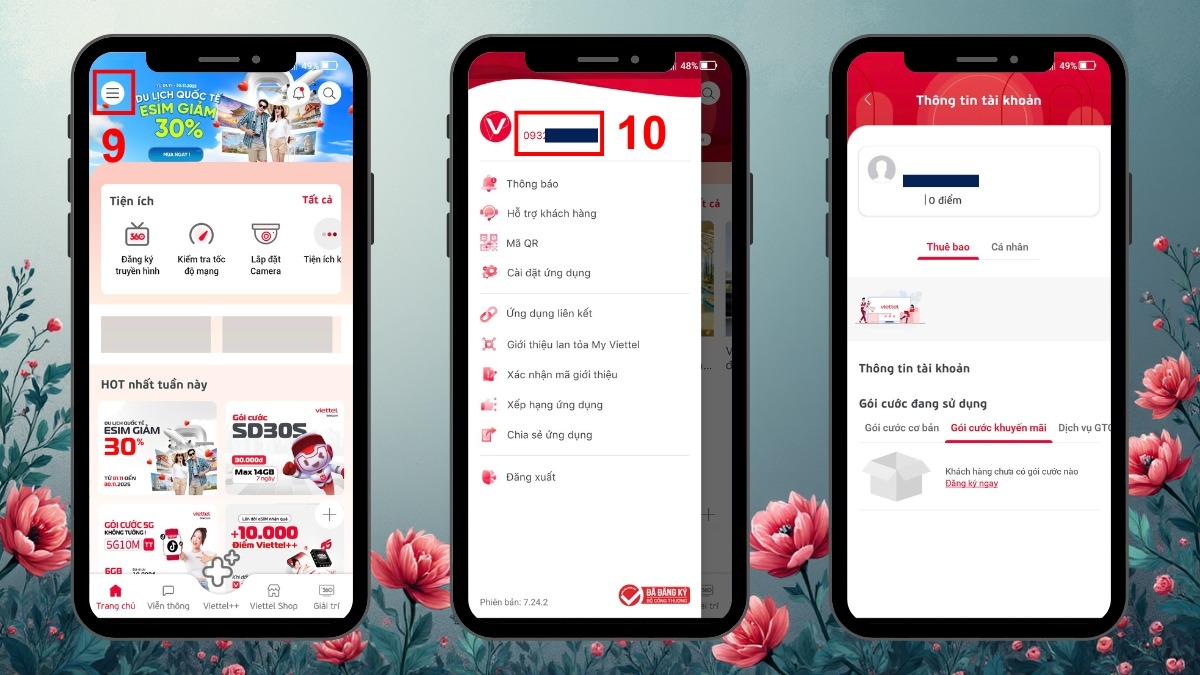 kiểm tra gói cước đang dùng qua my viettel