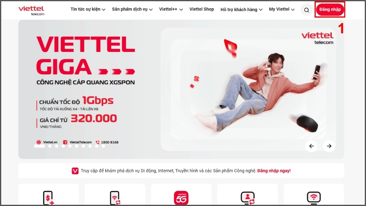 cách kiểm tra gói cước đang sử dụng website viettel