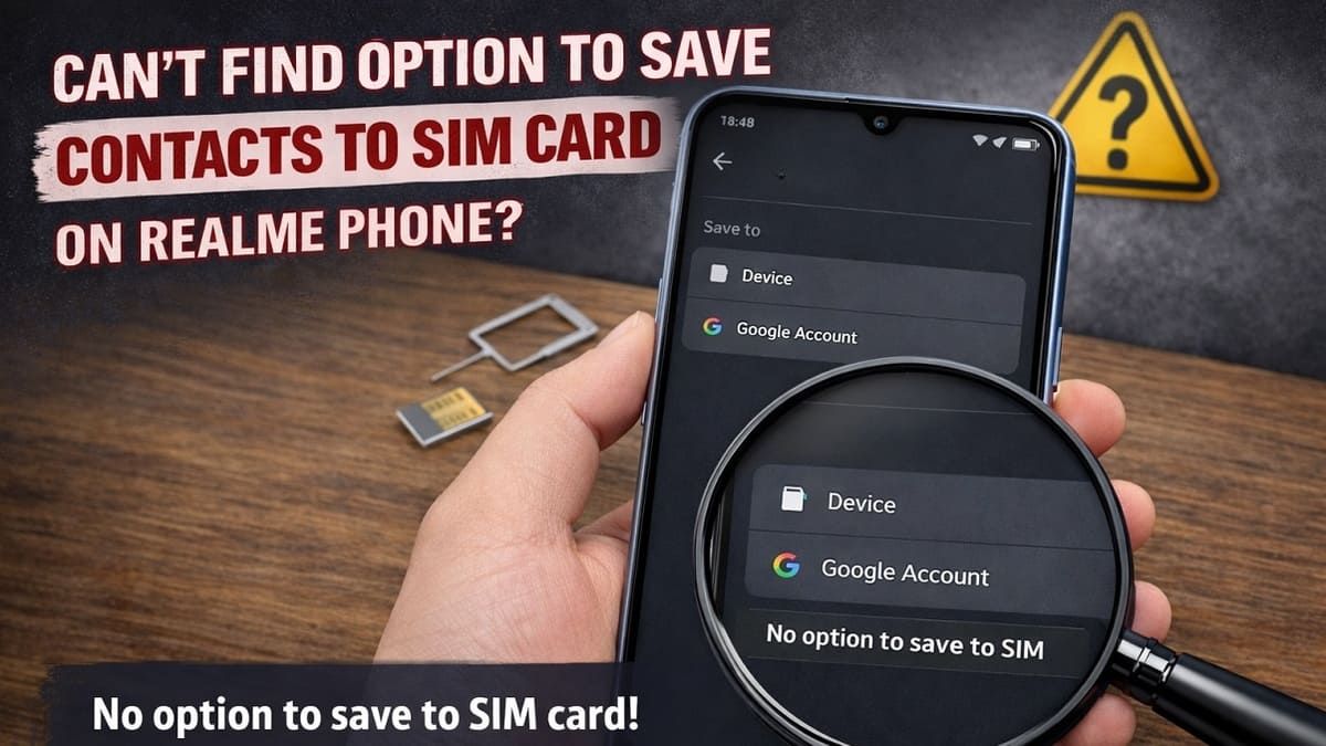 lỗi lưu danh bạ vào SIM Realme