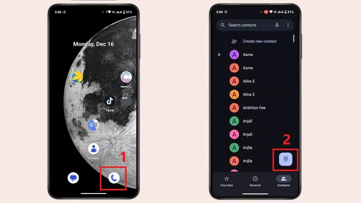 cách lưu số điện thoại vào sim đt realme