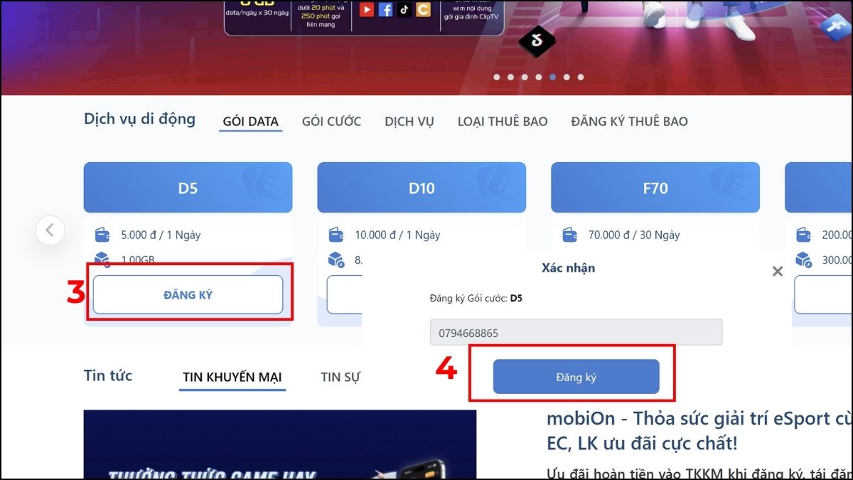 cách nạp data 4g mobifone