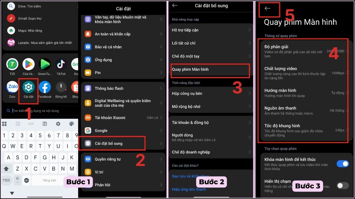 quay màn hình realme