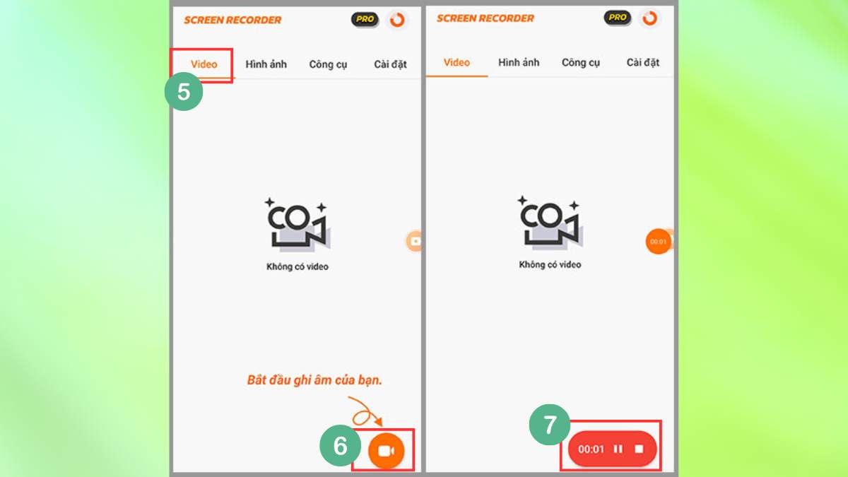 quay màn hình trên samsung