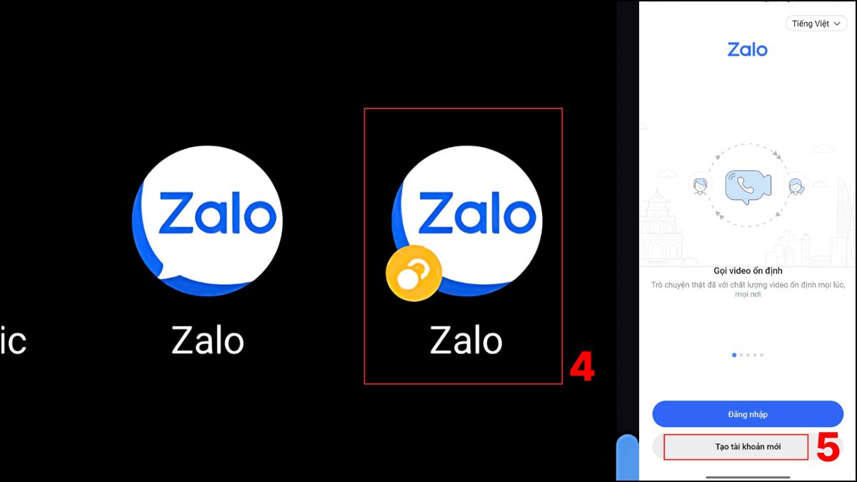 đăng ký tài khoản zalo