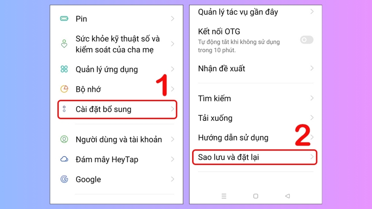 khôi phục cài đặt realme