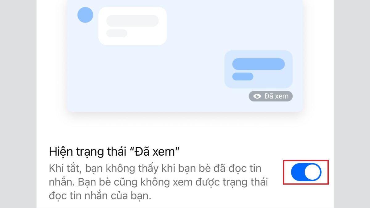 tắt trạng thái đã xem zalo
