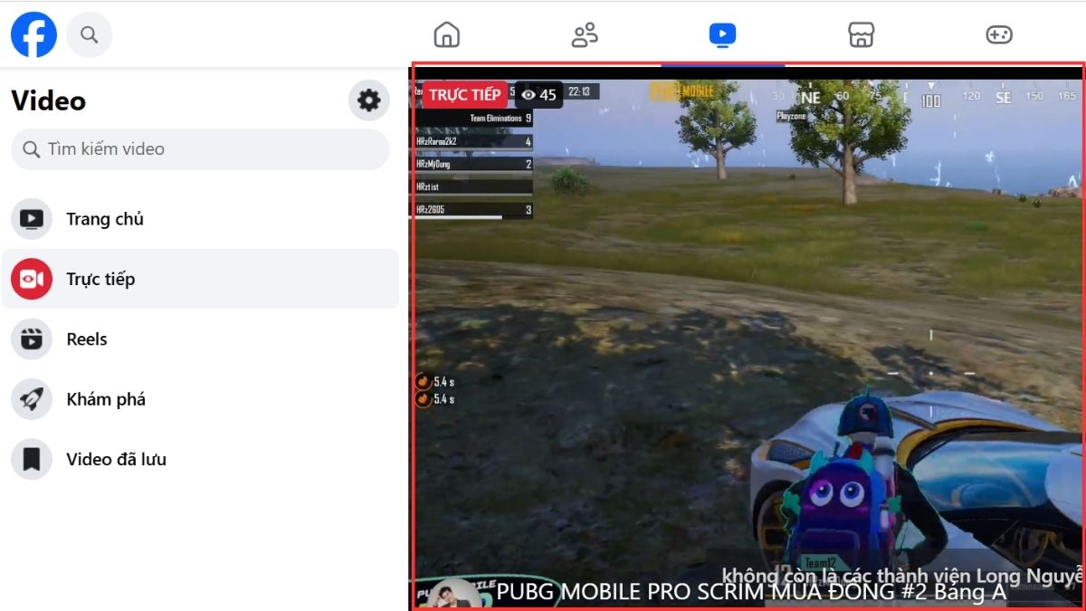 chọn video phát trực tiếp trên Facebook