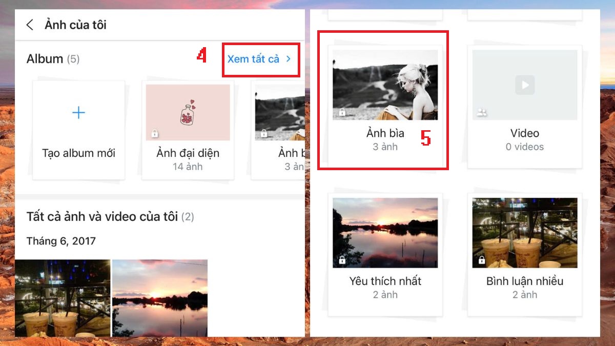 xoá ảnh trong Album Zalo trên android
