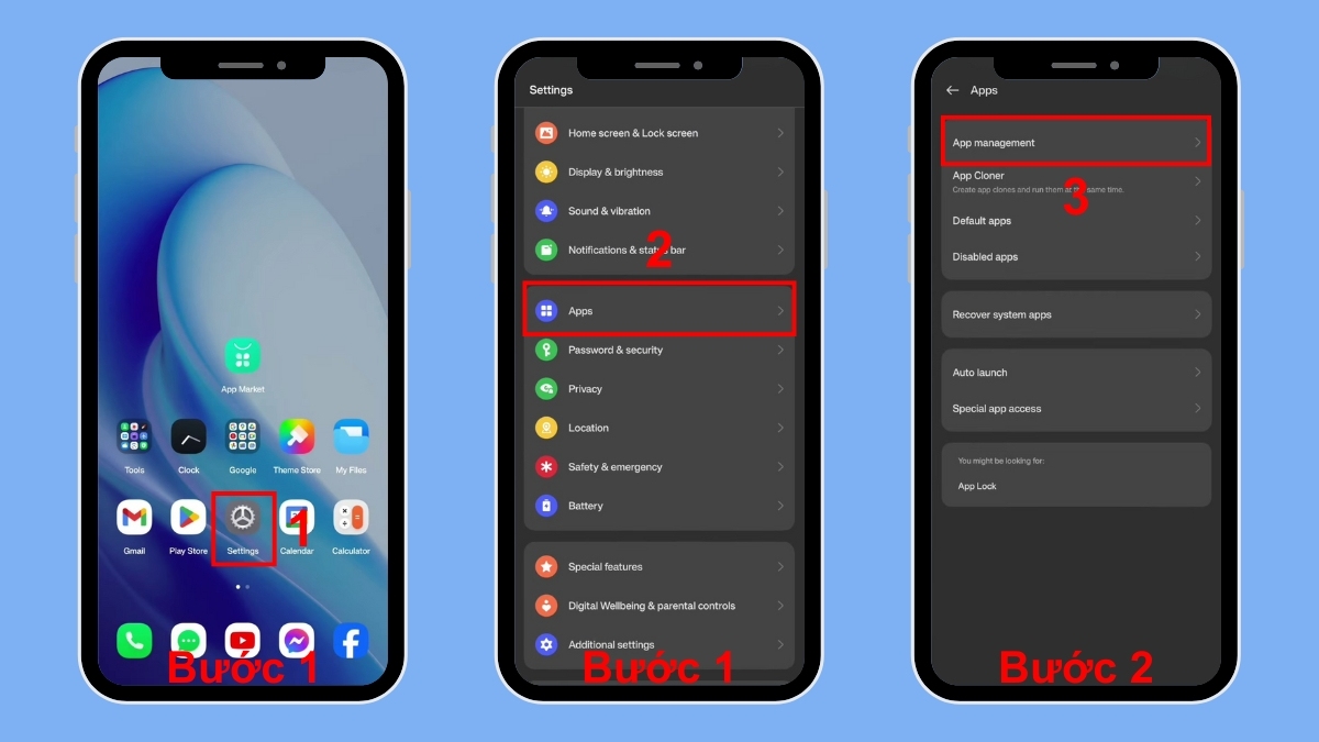 cách xóa market trên realme