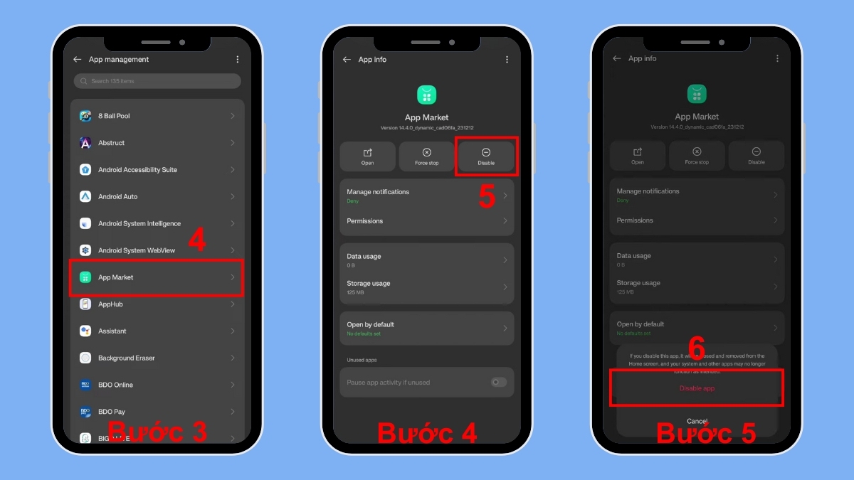 cách xóa market realme