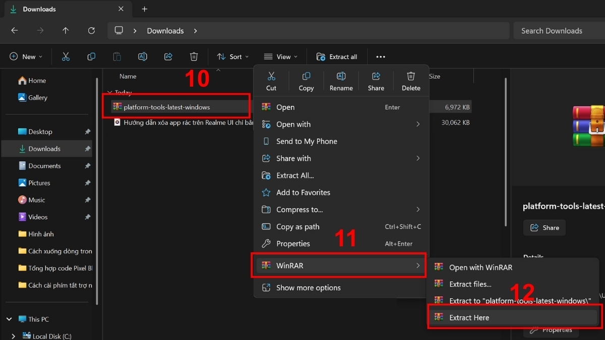 ứng dụng mặc định realme
