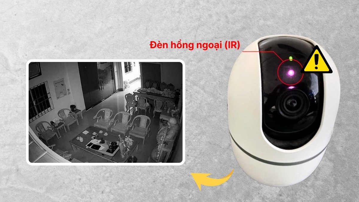 camera imou bị mất màu do đèn