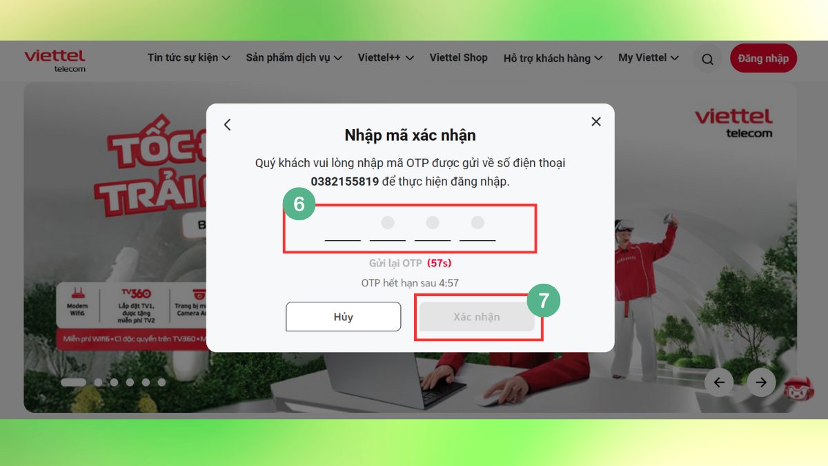 update thông tin thuê bao viettel