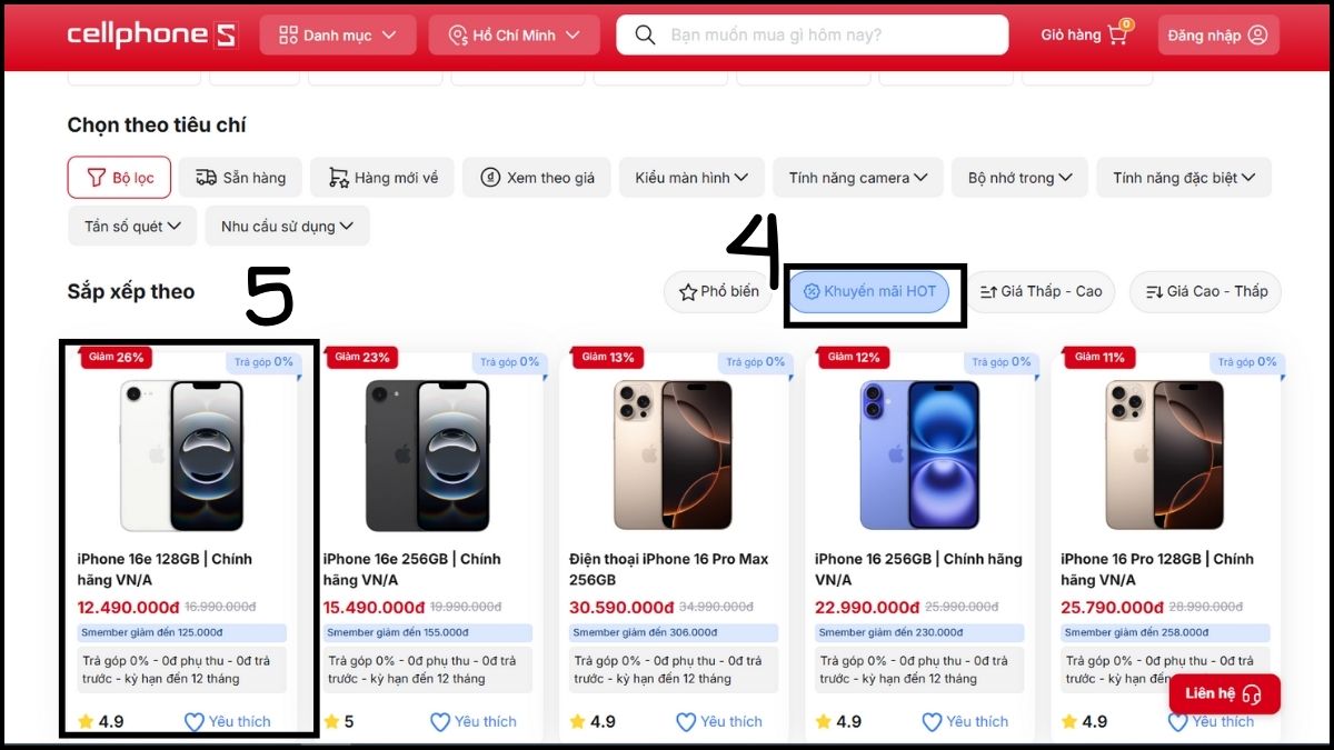 voucher ưu đãi CellphoneS