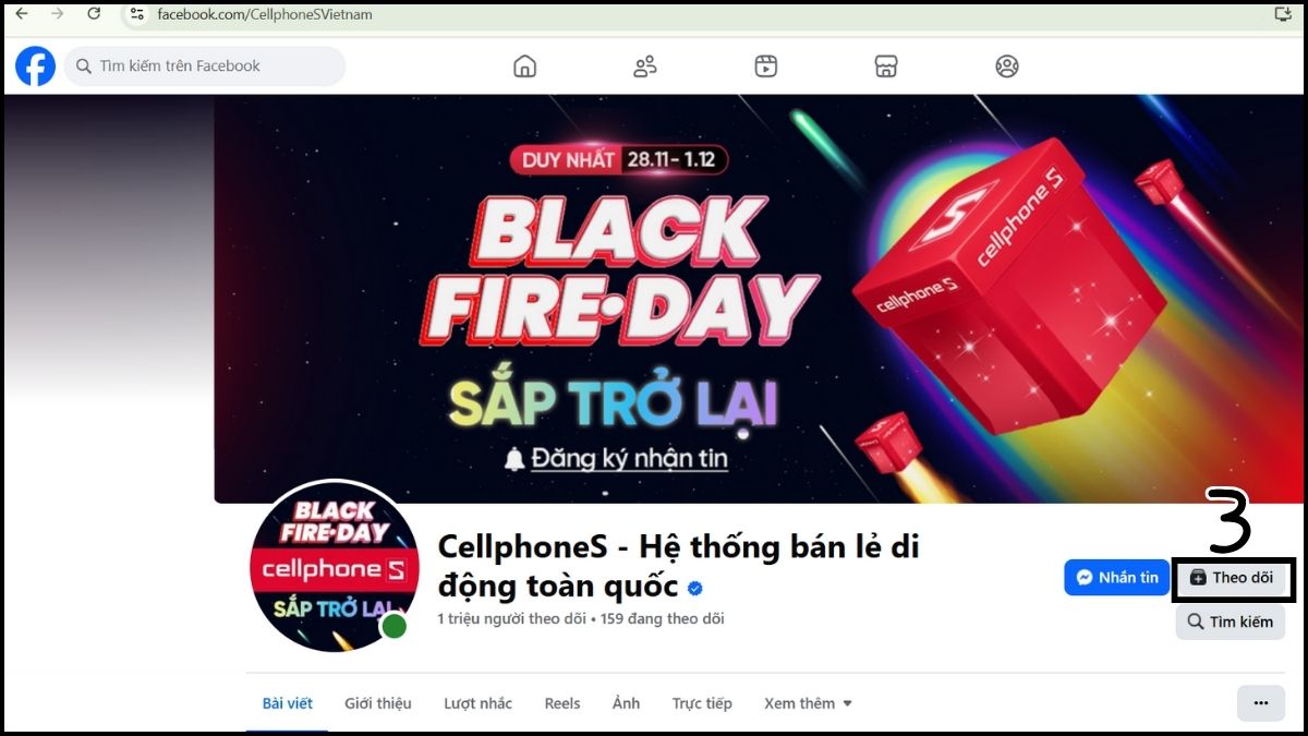 theo dõi fanpage CellphoneS