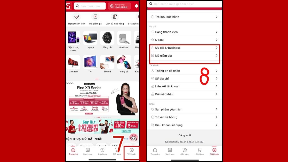 thông tin khuyến mãi cellphones