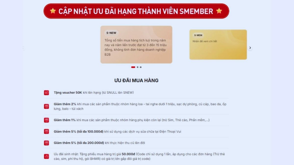 khuyến mãi CellphoneS smember