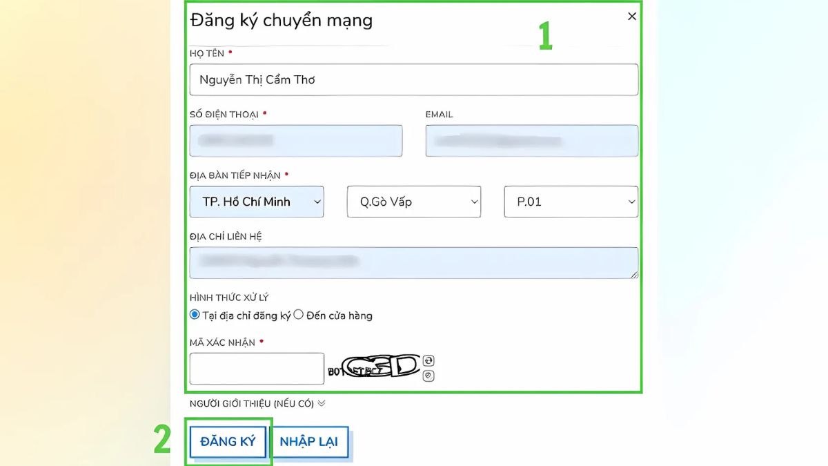 Đăng ký chuyển mạng