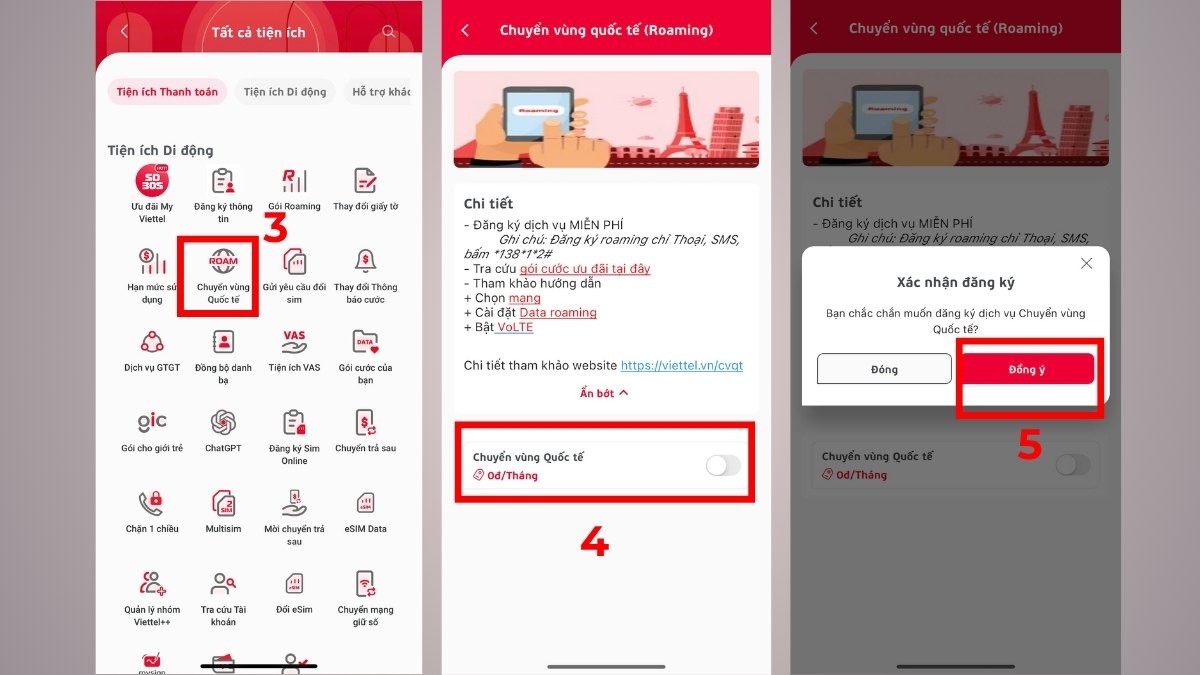 cách chuyển vùng sim viettel sang quốc tế