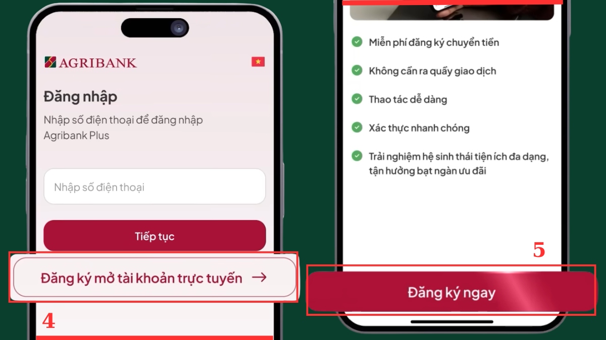 Đăng ký E Mobile Banking Agribank trên app Agribank Plus