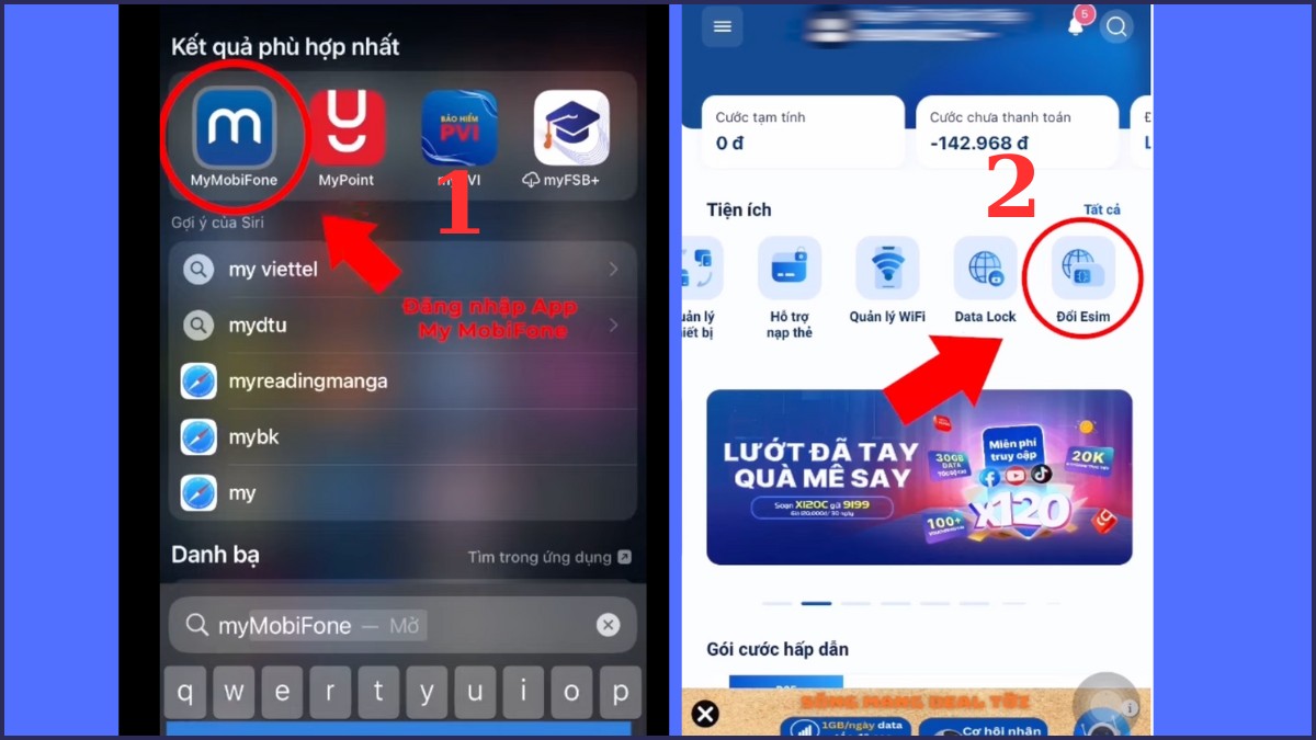 đăng ký esim mobifone online